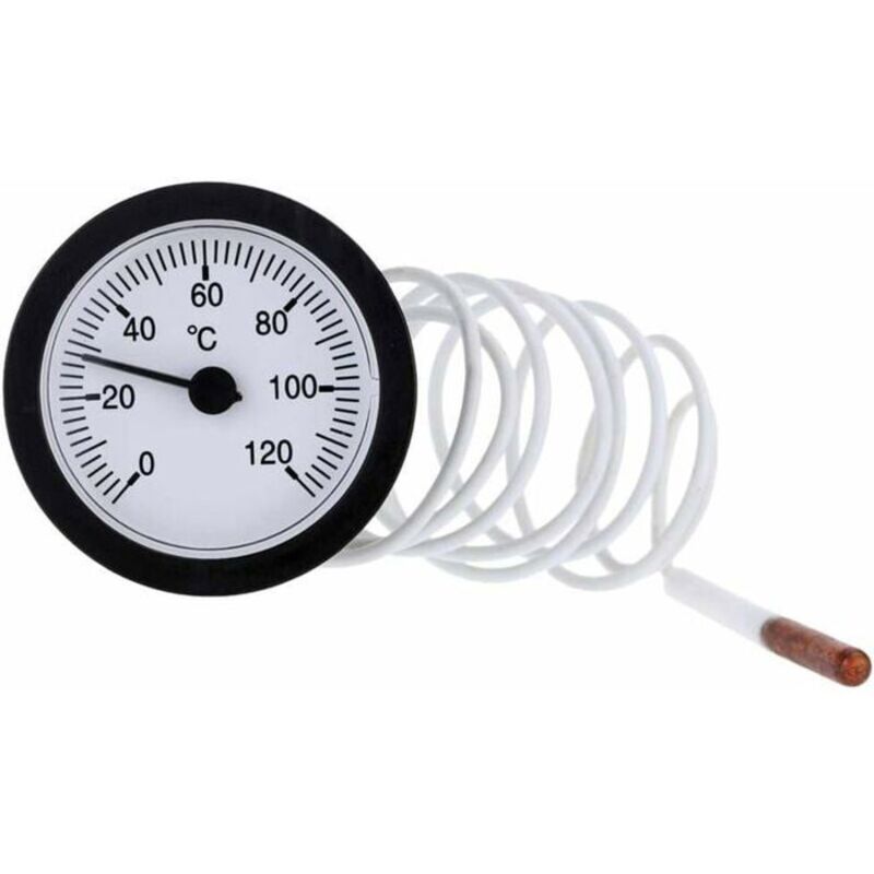 1 Thermometer, Edelstahl, transparente Skala, Messing, 0–120 °C, Grill/Räucherofen