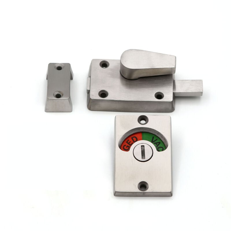 1 x Türschloss-Anzeigeriegel aus Edelstahl für Badezimmer, Toilette, öffentliche Toilette, private Toilette