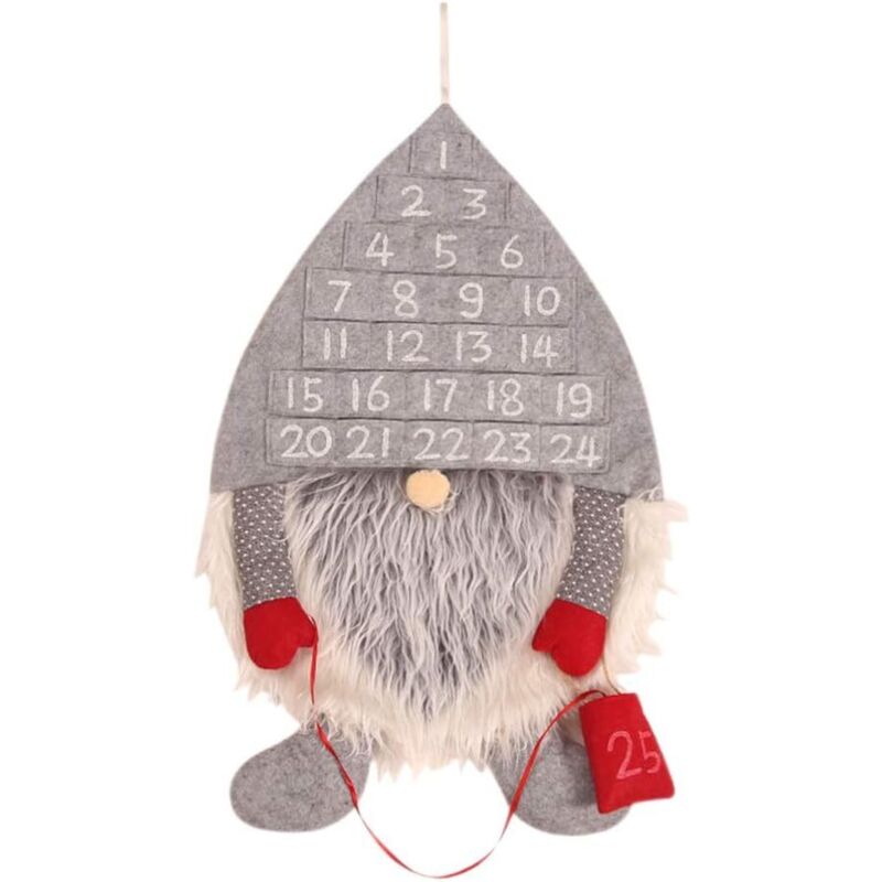 1PC Grau Weihnachten Advent Kalender Gnomes Countdown zu Weihnachten Advent Kalender Weihnachten Hängende Dekorationen