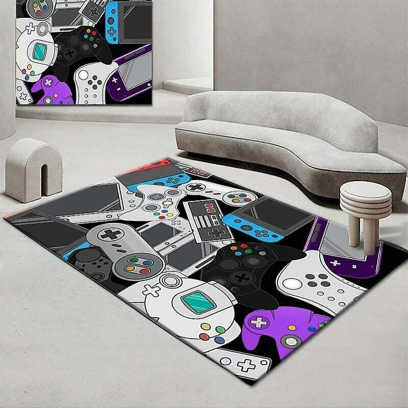 1 x Spielkonsole, Wohnzimmer, Schlafzimmer, Teppich, Spiel, Videospiel, Griffmatte, Nachttischvorleger (M1, 50 x 80 cm)