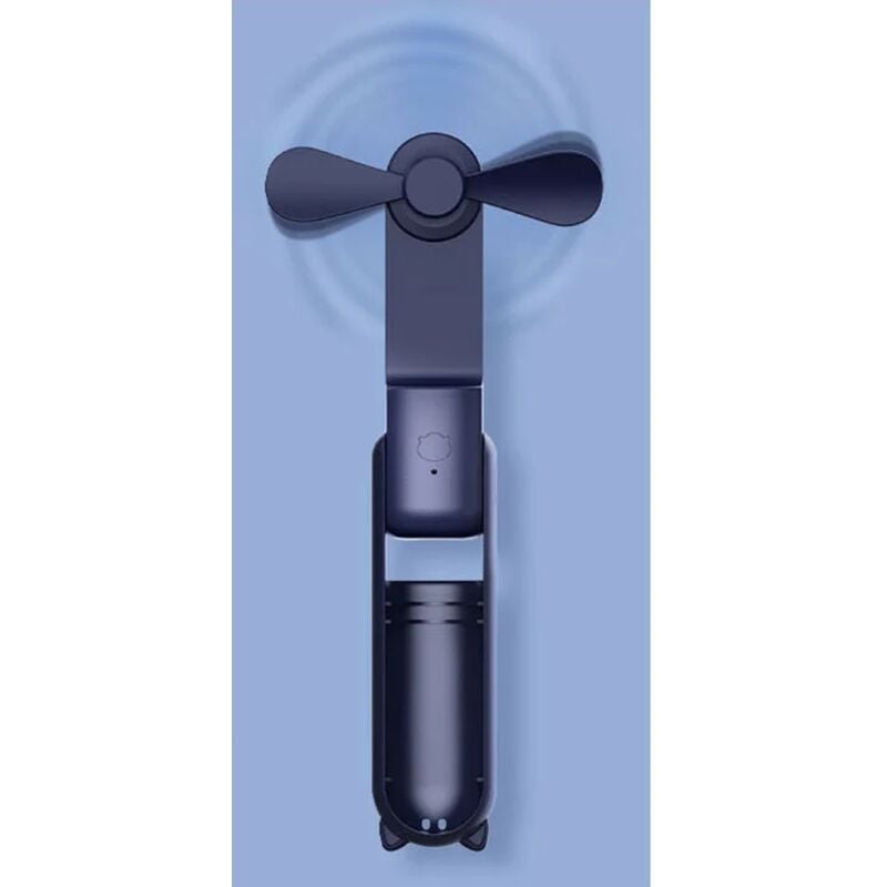 Cyslmuk - 1 x Taschenventilator, tragbarer Mini-Ventilator, blau, wiederaufladbarer USB-Akku, faltbarer und leiser persönlicher Ventilator
