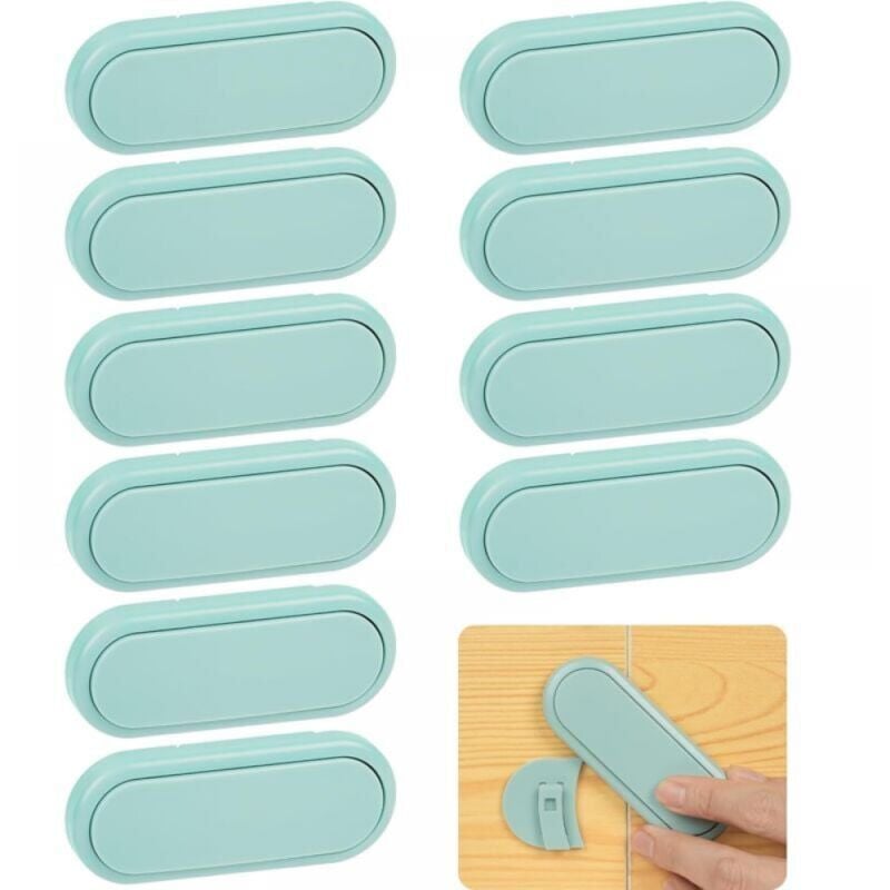10 Blau) Kindersicherung Türschlösser, 10 Stück Baby Sicherheitsschrankschlösser, Baby Sicherheitsriegel, Baby Türschloss Sicherheitsschloss für