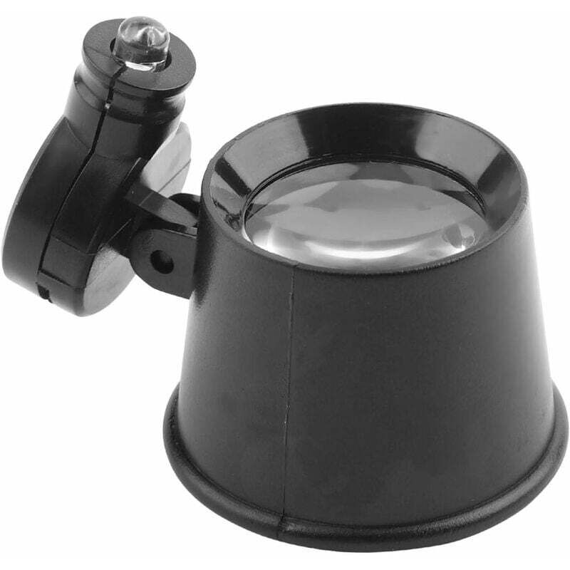 GABRIELLE 10-fache Vergrößerungsglas-Auge, einfache leichte Glaslupe, LED-Licht, starke Stoßfestigkeit, gute Transparenz für Uhrmacher-Juwelier