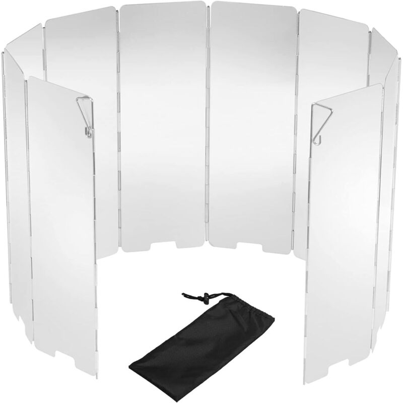 10 faltbare Windschutze aus Aluminium für Campingkocher, Windschutze für Gaskocher