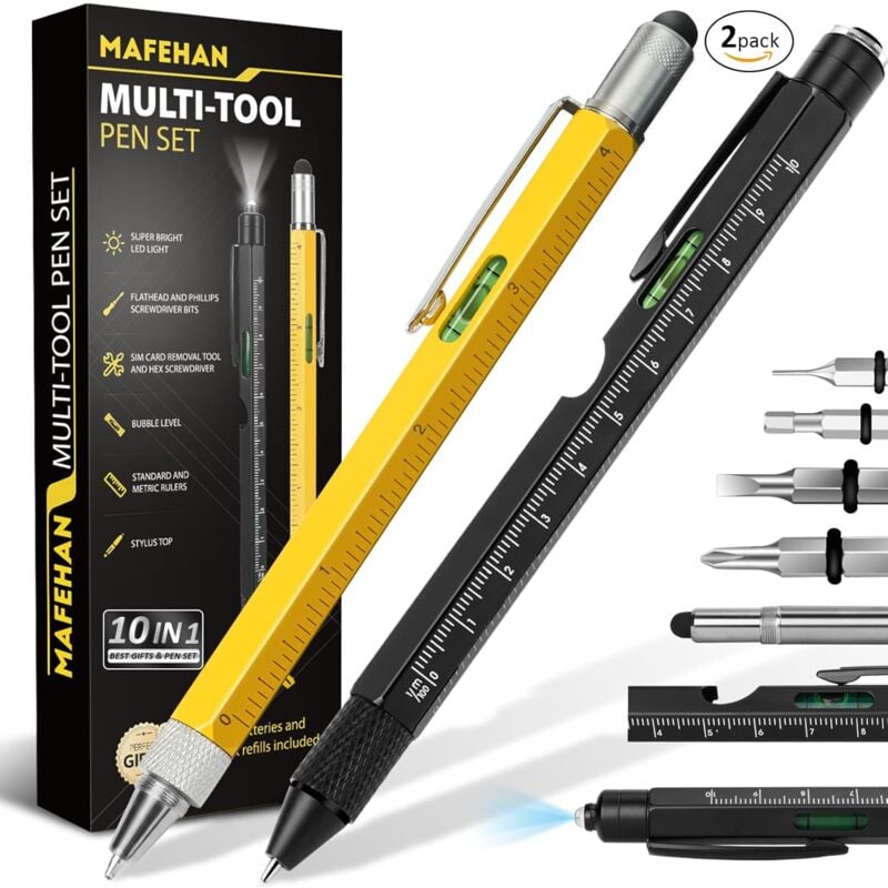 10-in-1-Multifunktionsstift-Set, Geschenk für Papa, Männer, Opa, Weihnachtsgeschenke für Erwachsene für Männer, coole Gadgets für Männer,