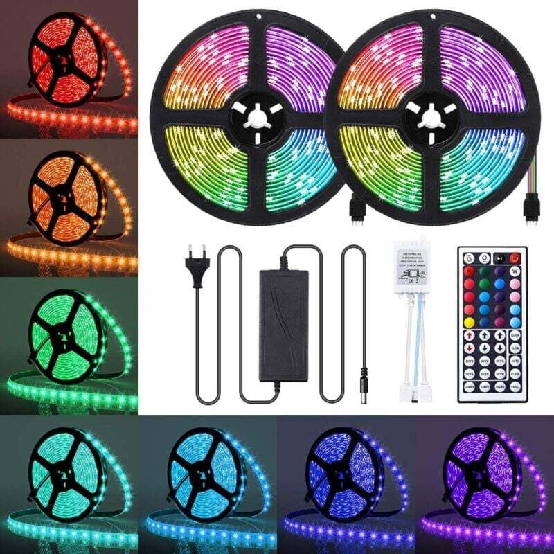 10 m wasserdichter RGB 5050 LED-Streifen, 300 LEDs, IP65, mehrfarbiger LED-Streifen mit Infrarot-Fernbedienung, Lichtleiste für Innen- und