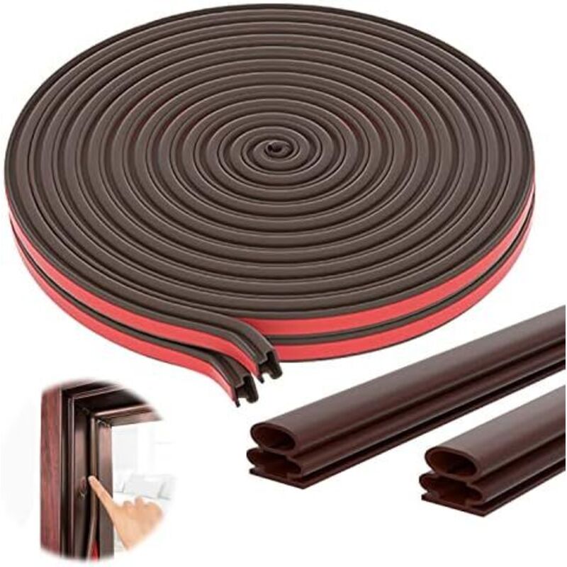 10 m x 10 mm selbstklebende Gummi-Tür- und Fensterdichtung, Antikollisionsdichtung, Garagentor-Schalldämmungsset, Eingangstürdichtung, zur Tür- und