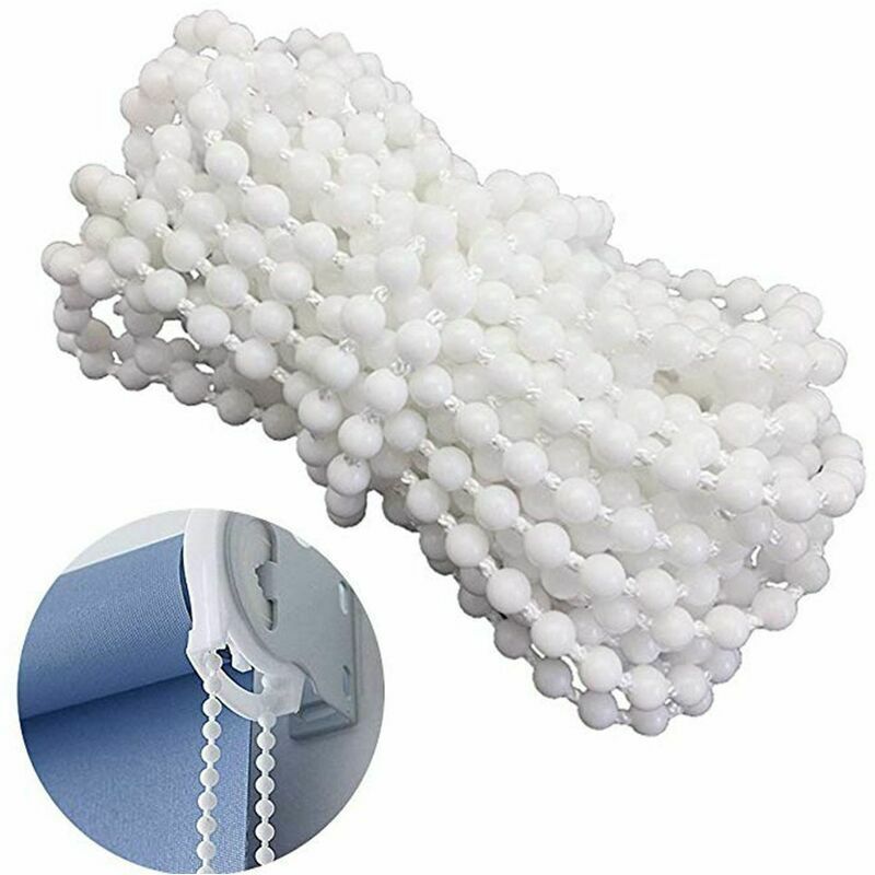 (10 Meter) mit 10 Anschlüssen für Rollo, Perlenkettenschnur, vertikale Jalousienschnur für Rollo, Ersatzteile, Reparaturzubehör (weiß)