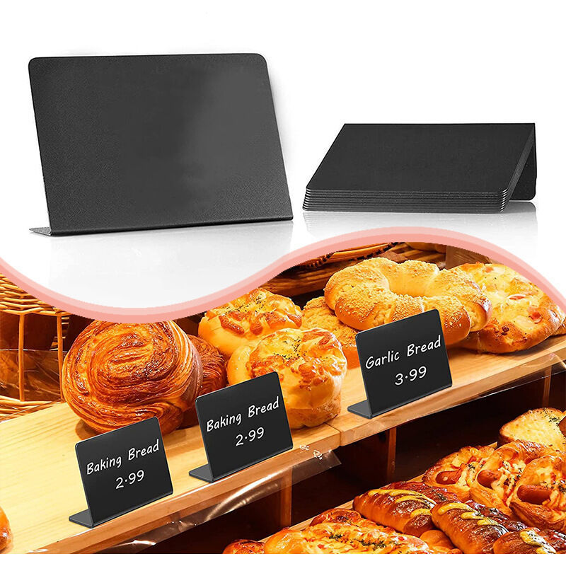 10 Mini-Kreidetafeln, Mini-Kreidetafel 10 x 7,5 cm, für Buffets, Hochzeiten, Essensbeschilderung, Partys, Preisschilder, Tischdeko, Mini-Kreidetafeln