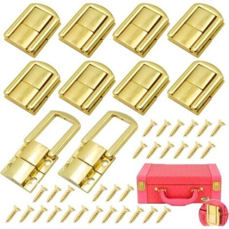 10 Pieces Metal Trunk Closure With Screws Metal Suitcase Lock Metal Closure Clasp Toggle Latch Toggle Clasp Box Toggle Latch for Jewelry Box Wooden