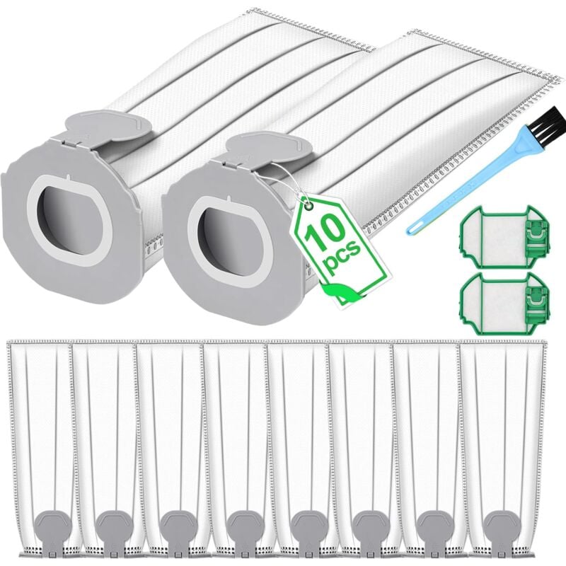 10 Sacs d'Aspirateur pour Vorwerk Kobold VK7, Sac À Poussière de Rechange pour Vorwerk Kobold FP7 Aspirateur, Sac Filtrant de Rechange pour Kobold