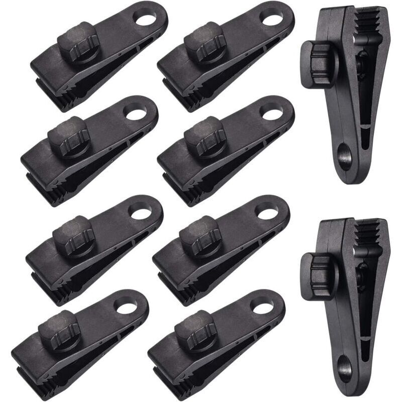 10 Sets Planenclips für Zelte, Planenklammern, Markisenclips, Zeltclips, für Autozelte, Planen, Markisen, Camping