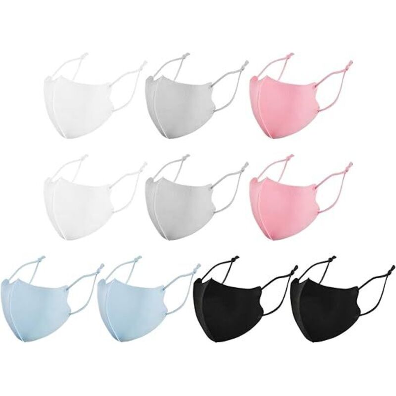 10 Sonnenschutzmasken, Baumwollmasken, verstellbare Schutzmasken, Staubmasken für den Außenbereich