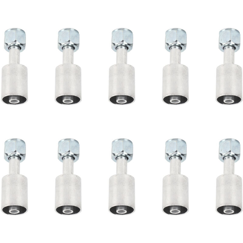 10 Stück 1/2 Zoll gerade Klimaanlagen-Beadlock-Aluminium-Klimaanlagen-Schlauchverbinder für Pkw, Lkw und Nutzfahrzeuge.