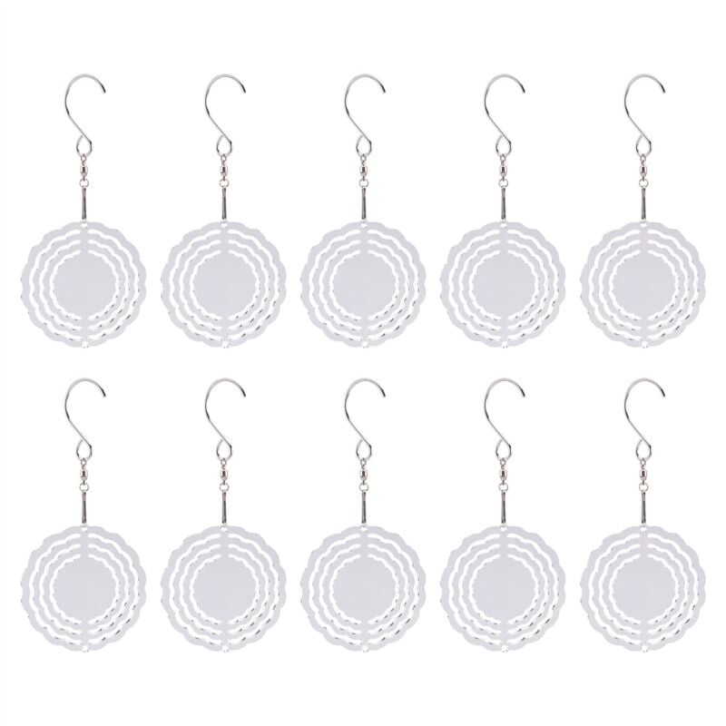 10 Stück 3 Zoll Sublimation Wind Spinner Rohlinge 3D Spinner Hängen für Indoor Outdoor Garten Dekoration