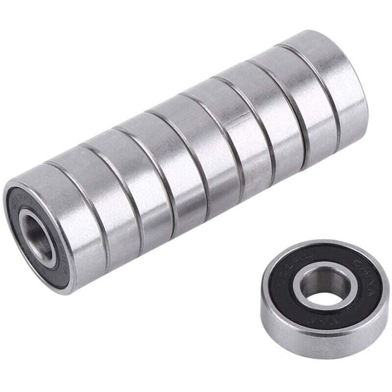10 Stück 608-2RS Kugellager für Rollschuhe und Longboards, geeignet für ABEC, verwendet für Rollschuhe, Skateboards und Scooter (8 mm x 22 mm x 7 mm)