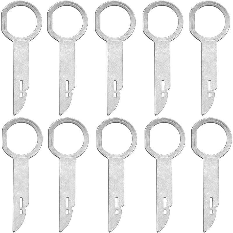 10 Stück Autoradio-Entriegelungshalterung für 6000 CDs, Sony 6-Disc-Fassadenschublade, Schlüsselextraktions-Autoradio, kompatibel mit Ford Focus