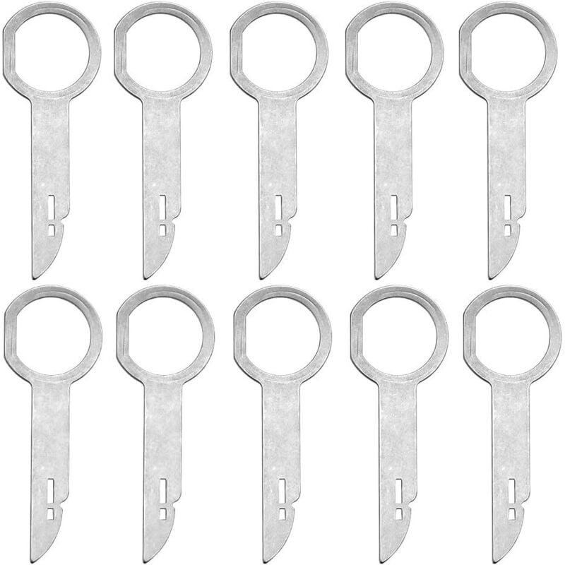 10 Stück Autoradio-Entriegelungshalterung für 6000 CDs, Sony 6-Disc-Fassadenschublade, Schlüsselextraktions-Autoradio, kompatibel mit Ford Focus