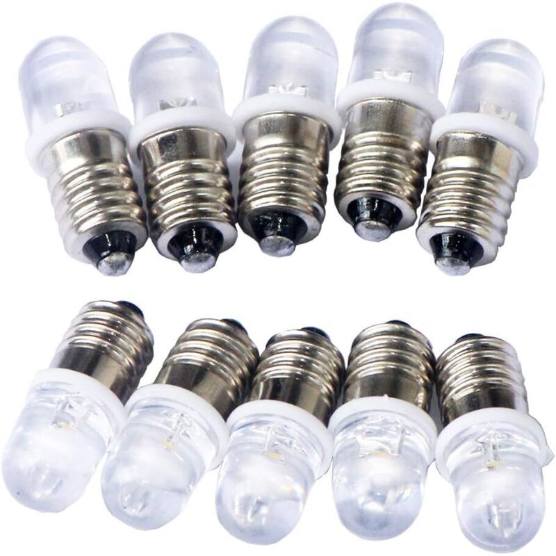 10 Stück E10 12V Spot LED Birnen Lampen Warmweiß