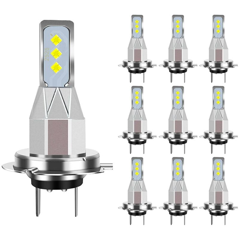 10 Stück H7 LED-Scheinwerfer 20000 lm Mini-CSP-LED-Lampen Cunbus Weiß 6000 k 6 SMD-Lampen Autoscheinwerfer Nebelscheinwerfer