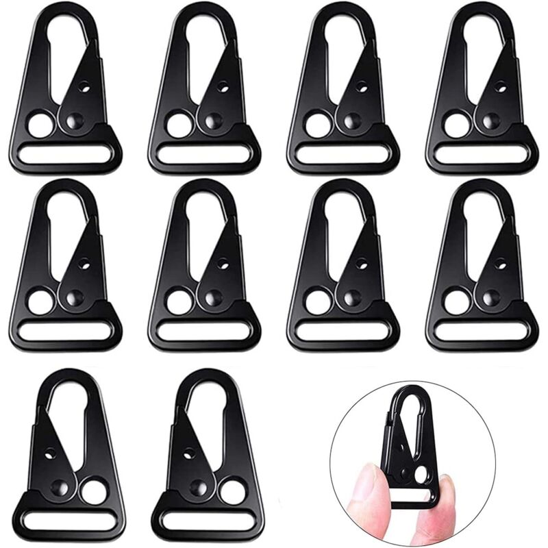 10 Stück Hängender Gürtelkarabiner, Taktischer Hängekarabiner, Taktischer Karabiner, für Bergsteigen, Camping, Wandern, Jagen, Outdoor-Aktivitäten