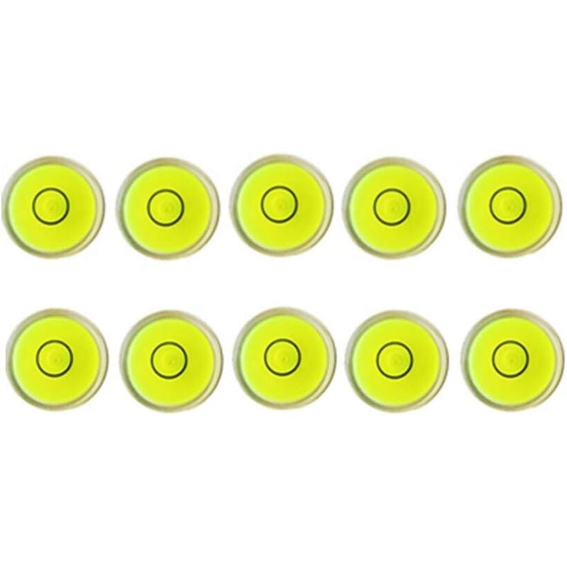 10 Stück Libellen-Gradmarkierungen, 10 x 6 mm Mini-Kreis-Wasserwaagen mit Neigungsmesser, geeignet für Stative, Phonographen und Plattenspieler