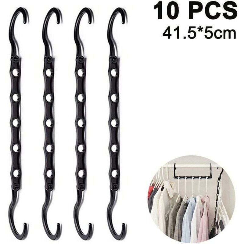 10 Stück Magische Kleiderbügel, platzsparende Kleiderbügel, Organizer, intelligenter Schrank-Platzsparer aus stabilem Kunststoff für schwere