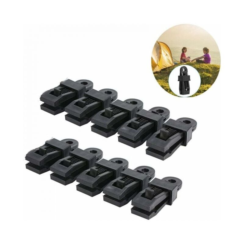 10 Stück Planen-Clips, Outdoor-Zelt-Überdachungs-Clip, Markise, winddicht, feste Schnalle, multifunktionale Windseil-Schnallen-Clip, Zelt, großes