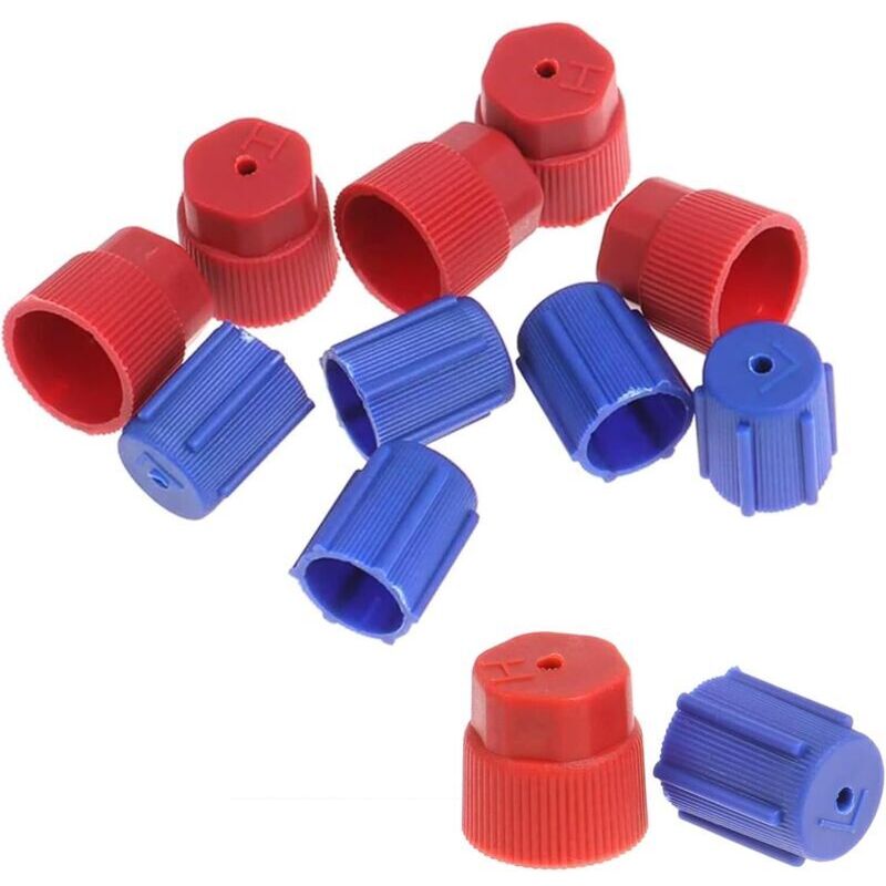 10 Stück R134a-Stopfen für Auto-Klimaanlagen, Klimaanlagen-Service, Befüllkappen für Hoch- und Niederdruck-Befüllanschlüsse am Ventil der