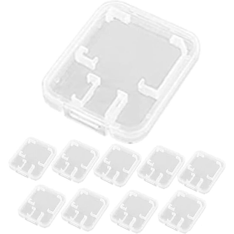 10 Stück SD Karten Aufbewahrung, Transparent Praktisches SD Card Case Speicherkartenhüllen Robuste SD Karten Hülle für Speicherkarten Aufbewahrung