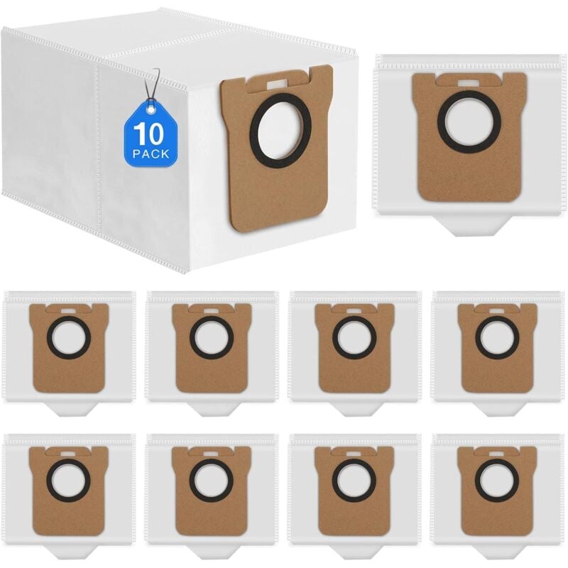 10 Stück Staubbeutel für Dreame L10s Ultra / L20 Ultra / L10 Ultra/Xiaomi X10+ Saugroboter, Staubsaugerbeutel Ersatz Beutel Zubehörset Ersatzteile,3L