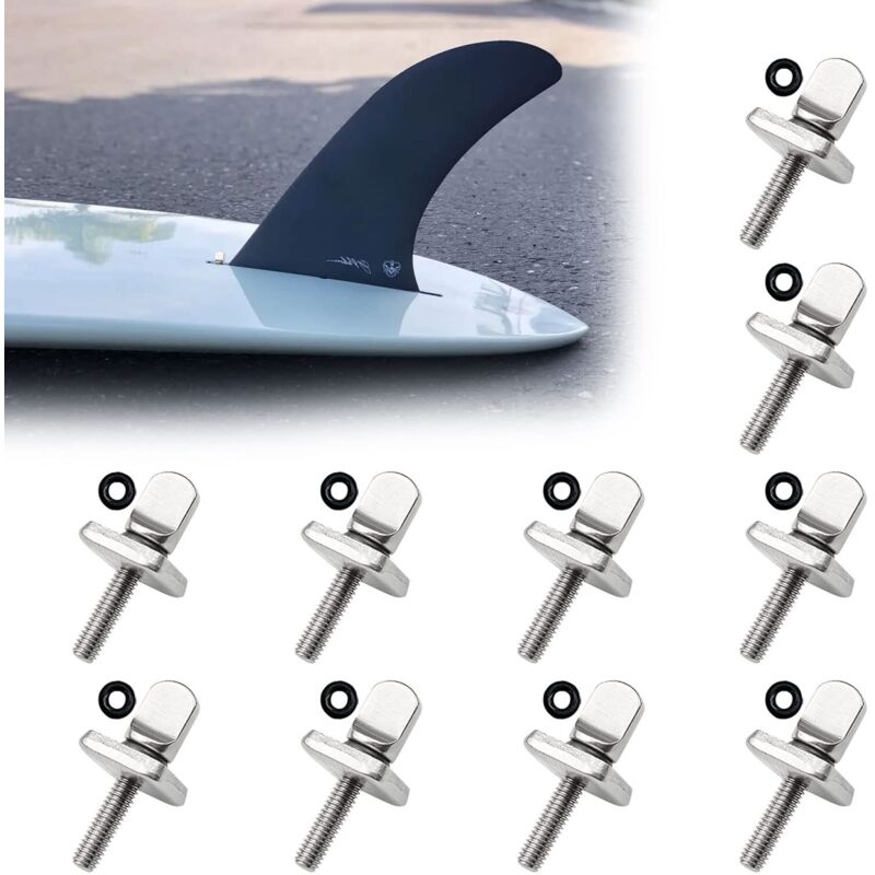 10 Stück Surfschrauben, Longboard-Schrauben aus Edelstahl M4, Finnen- und SUP-Schrauben für Surf- und Paddelboards, 31,4cm