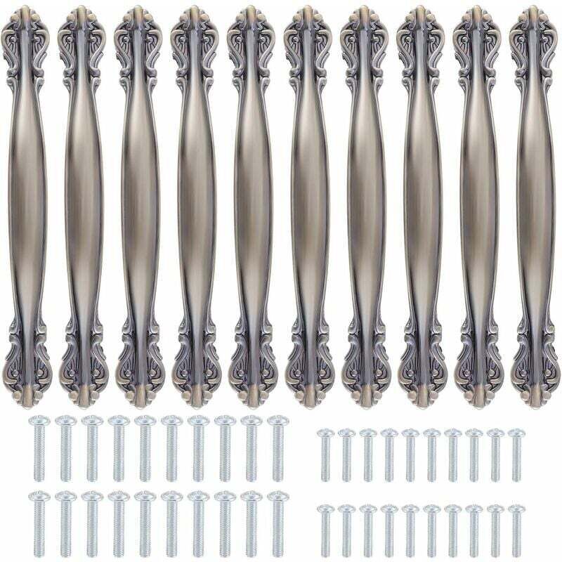 10 Stück Vintage-Schrankgriffe in antiker Bogenform – Möbeltürgriffe, Vintage-Möbelgriff, Vintage-Möbeltürgriff, Vintage-Türgriff (128 mm Abstand in