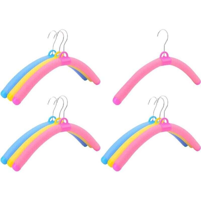 10 Stück (zufällige Farben) rutschfeste Kleiderbügel aus Schwamm, Mehrzweck-Kleiderbügel, platzsparende Organizer für Mäntel, Überzieher, Pullover,
