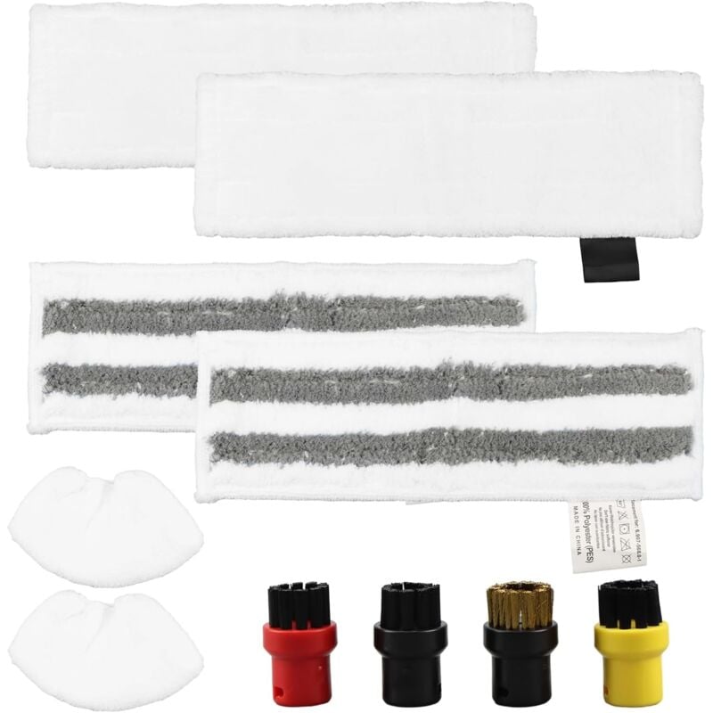 10 Stücke Dampfreiniger Zubehör Kompatibel für Kärcher SC1/SC2/SC3/SC4/SC5/SV7 Dampfreiniger Easyfix Mikrofaser-Tuchset (2 Bodentücher+2