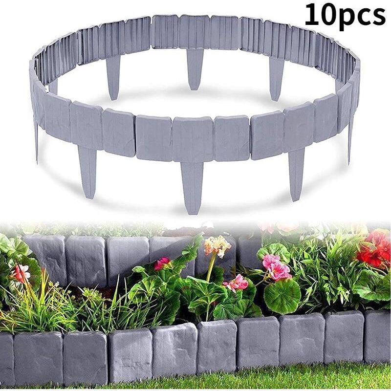 10 stücke Gartenzaun Kanten Falten Landschaft Imitation Stein Kunststoff Garten Zaun Rasen Zaun Panel diy Ornamente