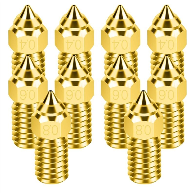 10-teilige Düse 0,4/0,6/0,8 mm 3D-Druckerzubehör M6 Hotend Extruder für 3 V3 Se/5 S1/7