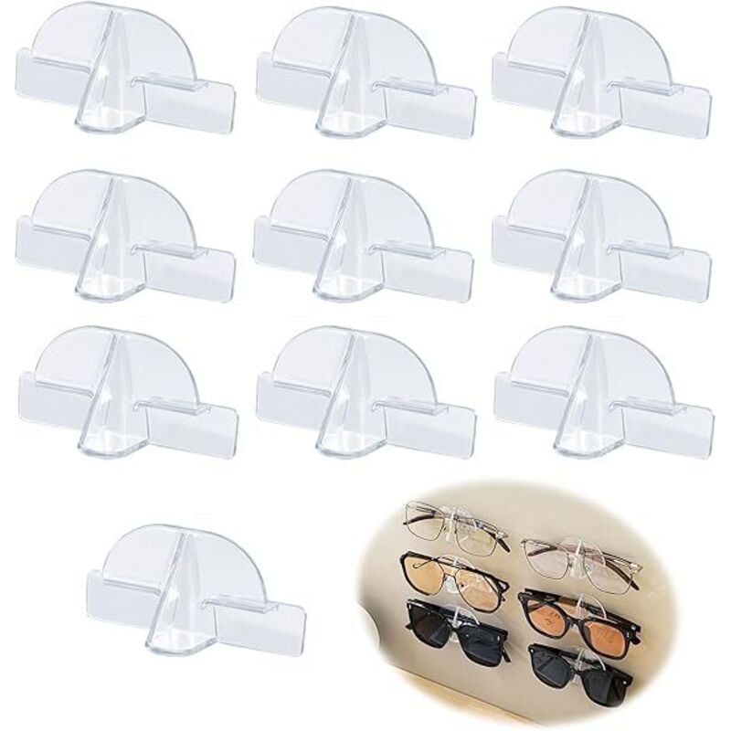 Lablanc - 10-teilige Sonnenbrillenaufbewahrung, Sonnenbrillen-Aufbewahrungshalter, wandmontiertes Sonnenbrillen-Aufbewahrungsregal für Zuhause –