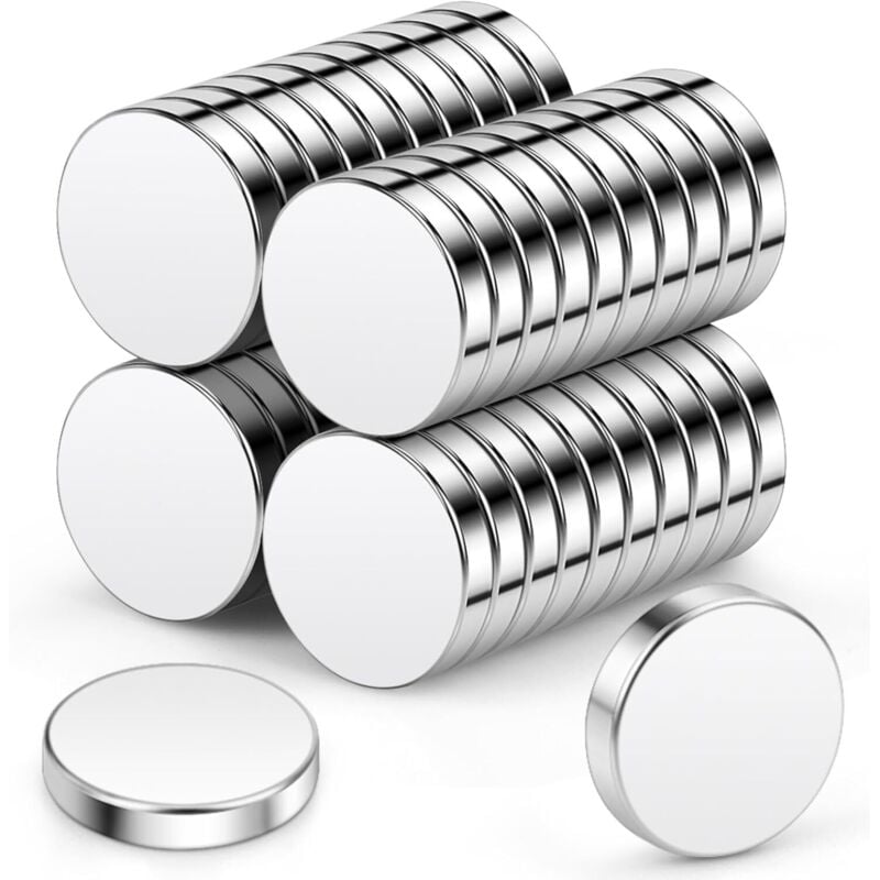 10 x 2 mm Neodym-Magnete 40er-Pack Mini-Rundmagnete, extrem stark für Magnettafeln, Kühlschränke, Bastelarbeiten, Büro und Küche