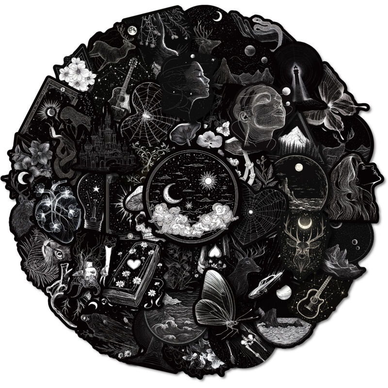 100 coole schwarze Graffiti-Aufkleber, wasserfeste Aufkleber für Notizbücher, Kühlschränke und Koffer, Weihnachtsgeschenke