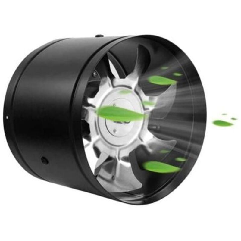 Mumu - 100 mm, 140 m³/h, industrieller Abluftventilator aus Metall zur Wandmontage für Badezimmer, Keller, Garage und Growzelt (schwarz)