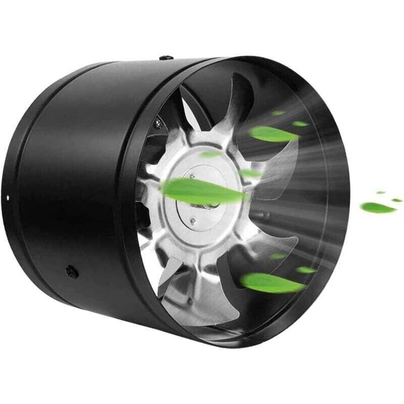 100-mm-Abluftventilator, XU, 140 m³/h, industrietauglicher Wandventilator aus Metall mit Kanalanschluss für Bad, Keller, Garage, Growzelt (Schwarz)