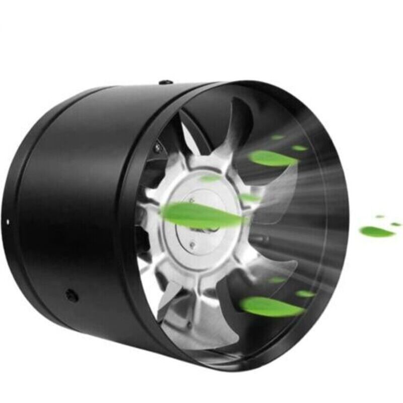 100 mm industrieller Wandlüfter aus Metall, 140 m³/h, für Badezimmer, Keller, Garage und Growzelt (Schwarz)