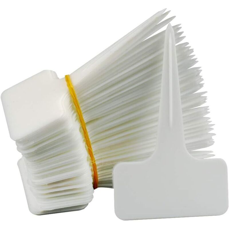 100 Pcs Dicken Kunststoff Marker Anlage Etiketten Schwarz T Typ Garten Anlage Tags Wasserdicht