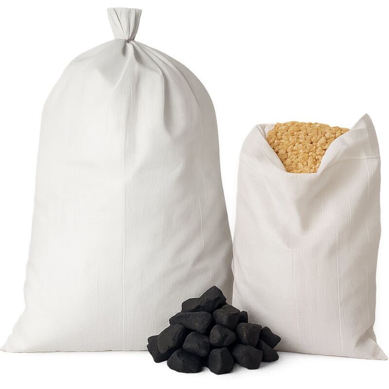 100 Säcke für Getreide, Kohle, Bauschutt, Mehl, Müll (PP), 100 Stück, 60 x 105 mm, 50 kg