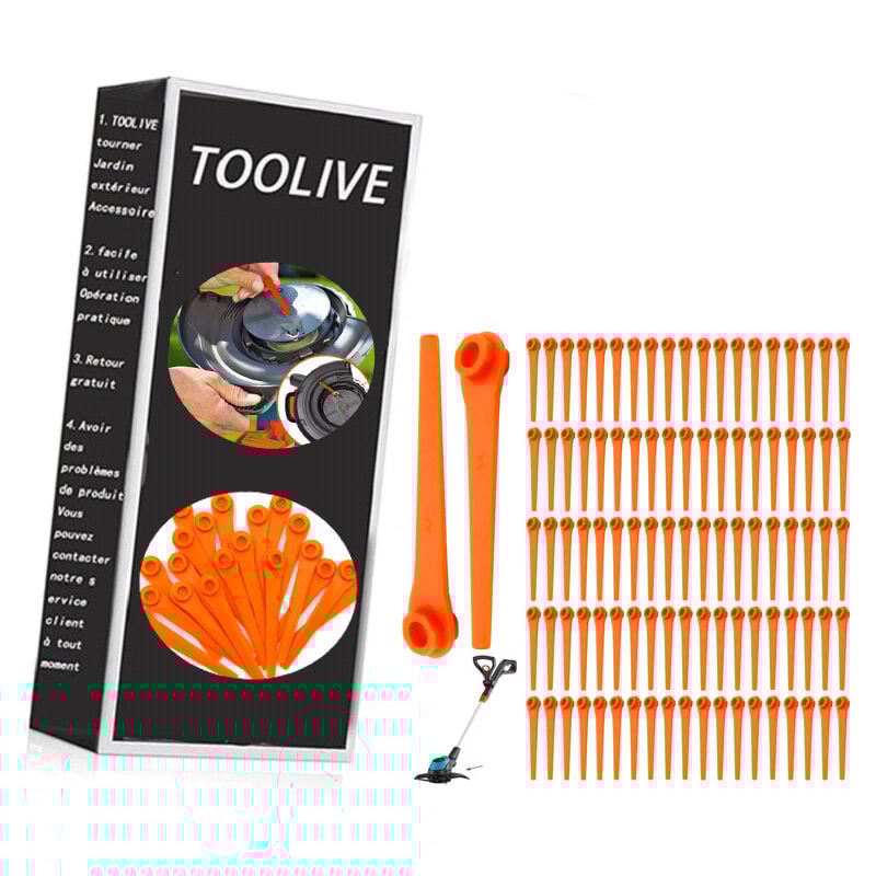 100 Stück PA6 Ersatzmesser RotorCut Kompatibel mit Rasentrimmer Gardena,Kunststoffmesser für Gardena Rasentrimmer und Akkutrimmer