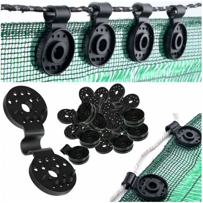 Odipie - 100 Stück Befestigungsclips für Sichtschutz, Spezialclip mit Kunststofföse, UV-behandelte Befestigungsklammern für Sichtschutz, Netze,