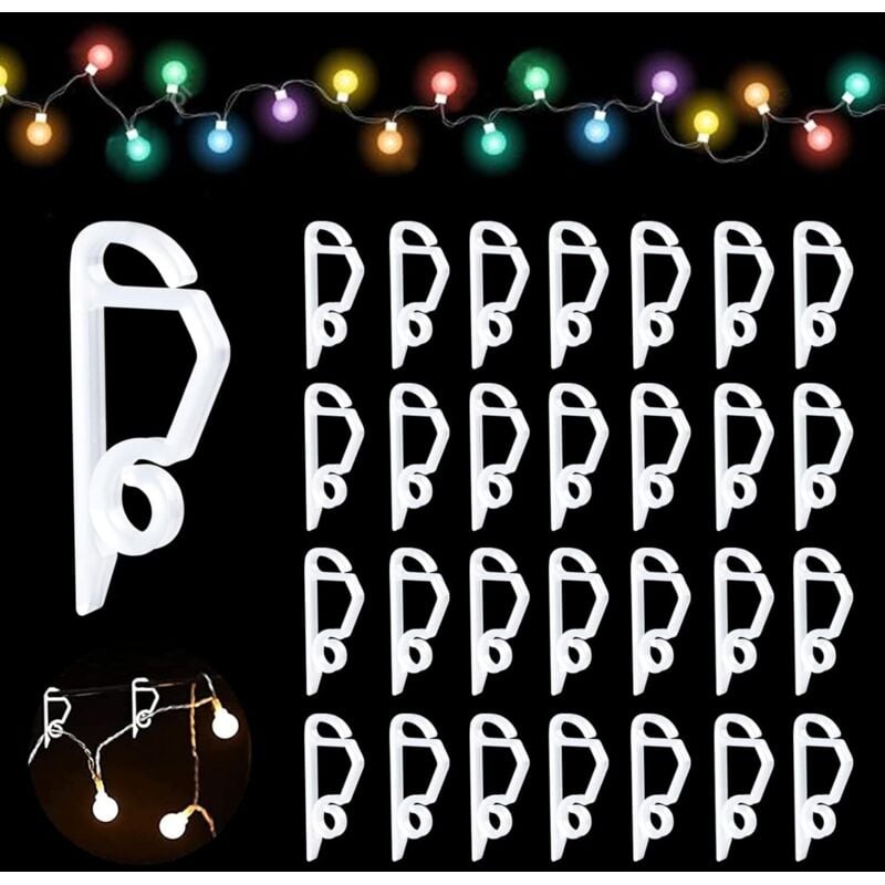 Linghhang - 100 Stück Dachrinnenhaken, Girlandenhaken zum Aufhängen von Weihnachtsgirlanden an Dachrinnen, Haken für Weihnachtsbeleuchtung