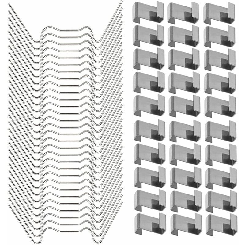 100 Stück Edelstahl-Gewächshaus-Verglasungsklammern, Z-Typ-Clip für Gewächshaus, sturmfest, Edelstahl, W-Typ-Verglasungsklammer zur