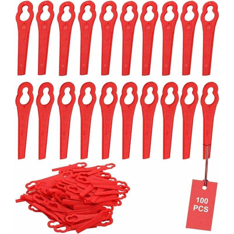 100 Stück Ersatzklingen aus Kunststoff für Florabest lidl Rasentrimmer, Länge - RWZubehör für Rasentrimmer